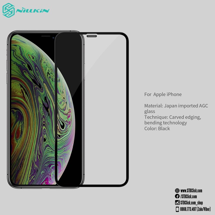 KÍNH CƯỜNG LỰC IPHONE 11 - 11 PRO - 11 PRO MAX NILLKIN 3D CP+MAX CÓ MÀNG LOA CHÍNH HÃNG [NEW SALEOFF]