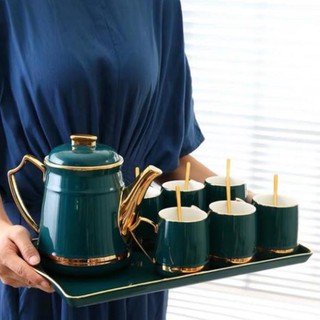 Bộ ấm chén gốm sứ cao cấp mang phong cách châu Âu mymybc