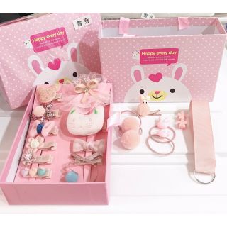 Set cột tóc bé gái 18 món kèm hộp đựng làm quà tặng dễ thương