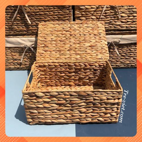 Giỏ lục bình đa năng có nắp đựng đồ - Storage basket - có sẵn 3 kích thước
