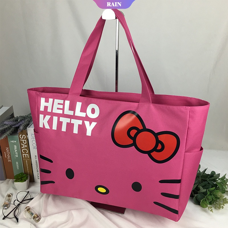 Túi vải Cỡ Lớn Chống Nước In Họa Tiết Hello Kitty Dễ Thương Cho Nữ