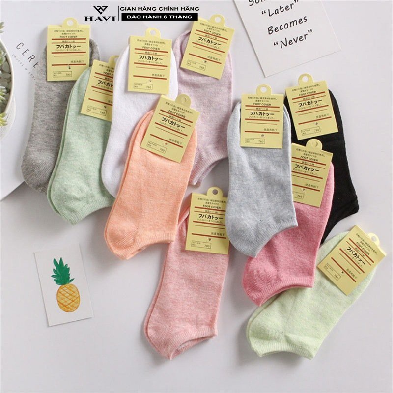 Tất Nam/Nữ Cổ Ngắn Cotton Trơn Nhiều Màu Basic Ta002