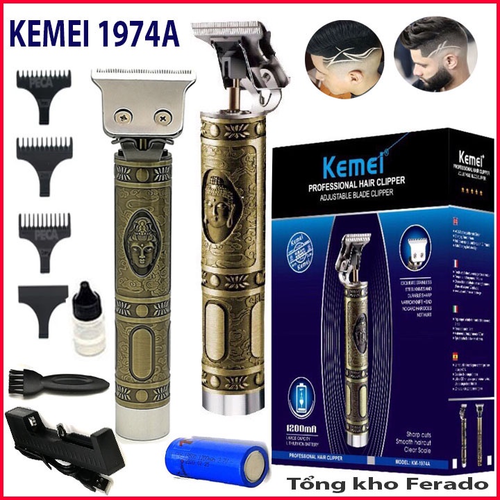 Tông Đơ bấm Viền Tạo Kiểu Kemei KM-1974, Bảo Hành 6 Tháng