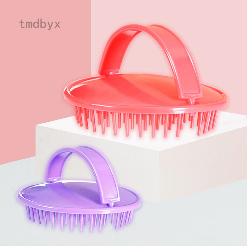 Tmdbyx Bàn chải silicon mềm mát xa đầu tiện dụng