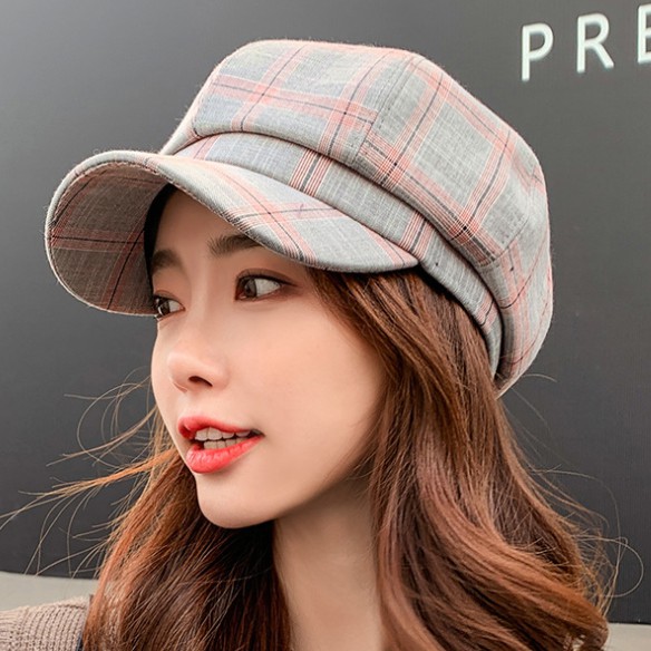 Mũ nồi Beret Sọc caro CAO CẤP kiểu lưỡi trai - N3270