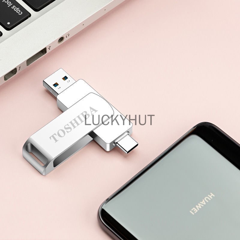 TOSHIBA Ổ đĩa Flash TOSHIBAOTG 16GB 32GB 64GB 128GB 256GB Pendrive Type C Android 2 trong 1 USB 2.0
