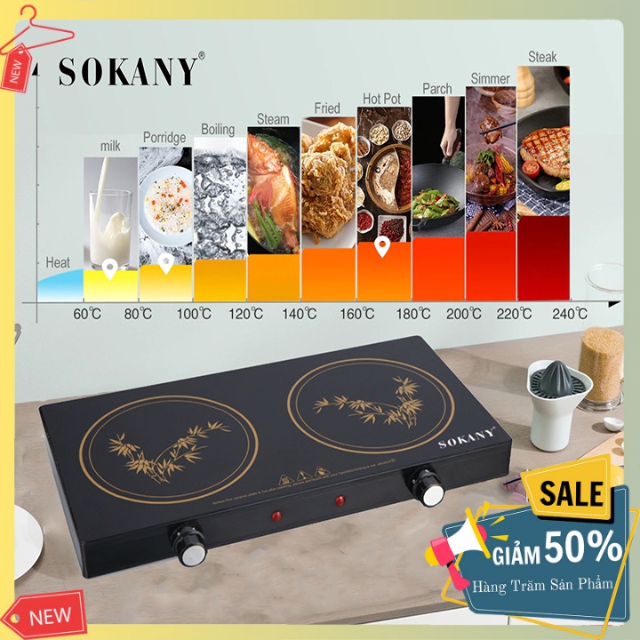 Bếp Điện Hồng Ngoại SOKANY 1200W Chỉnh Cơ Không Kén Nồi