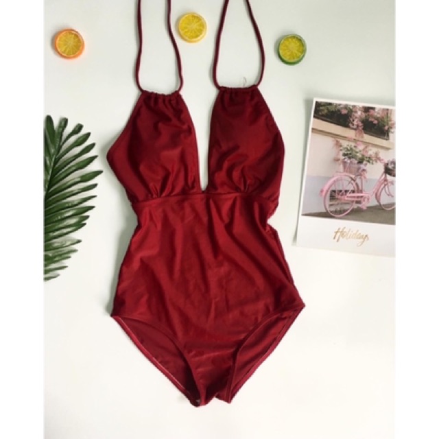 Monokini/ Đồ bơi 1 mảnh khoét ngực đỏ