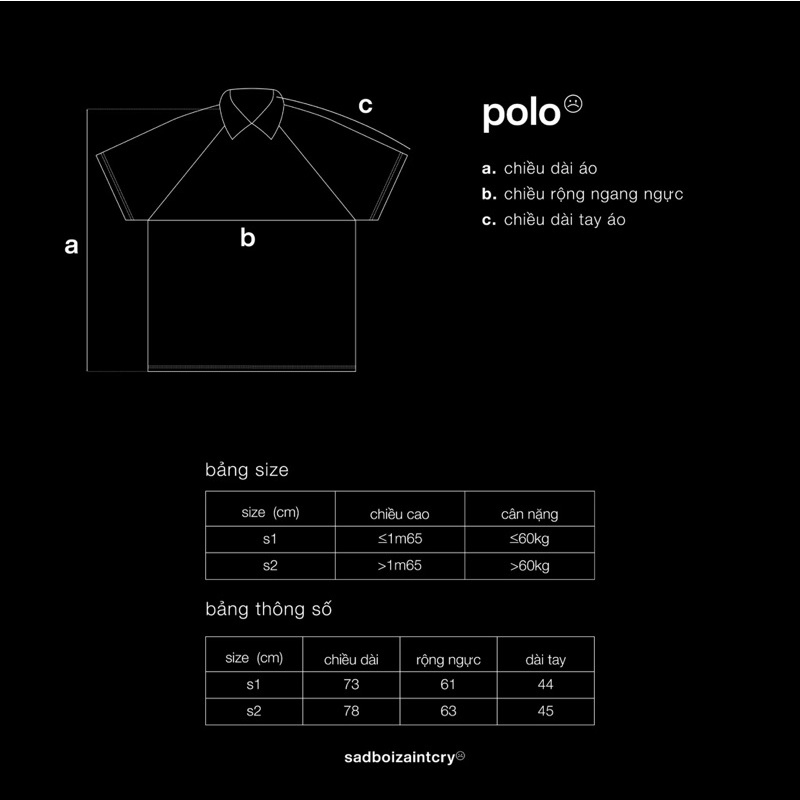 Áo thun polo SADBOIZ LOWKEY black&white SADBOIZAINTCRY