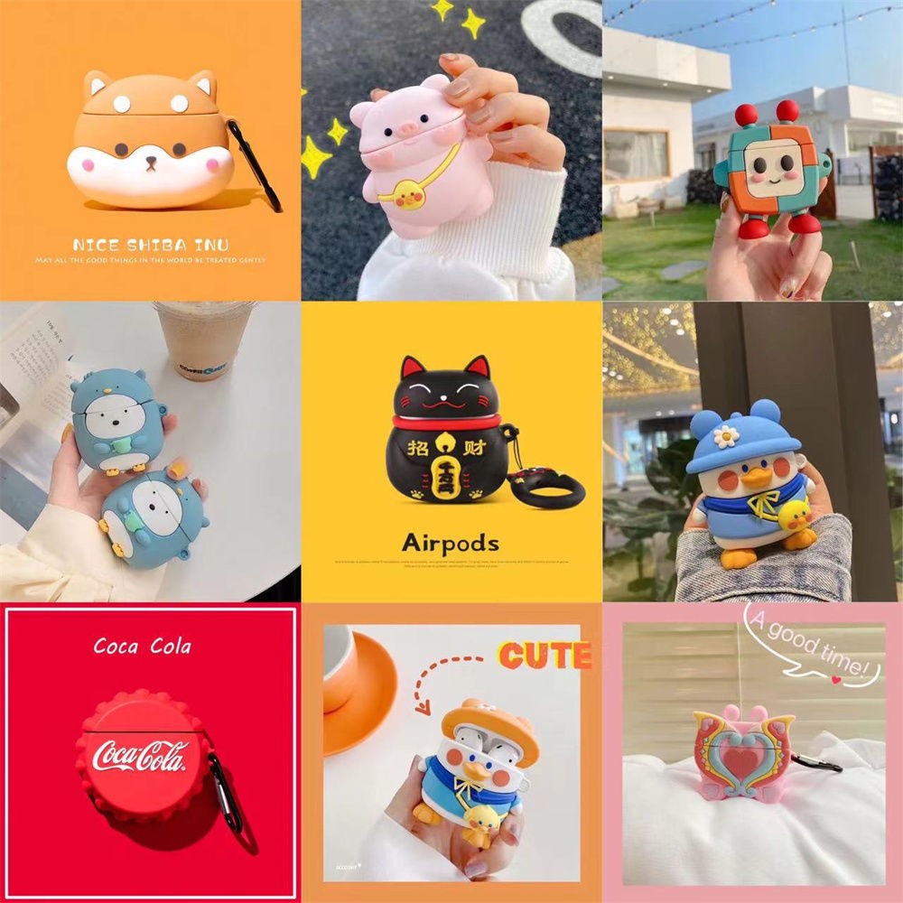 Vỏ Bảo Vệ Hộp Sạc Tai Nghe REMAX TWS 50I Bằng Silicon Hình Nhân Vật Hoạt Hình 3D Dễ Thương