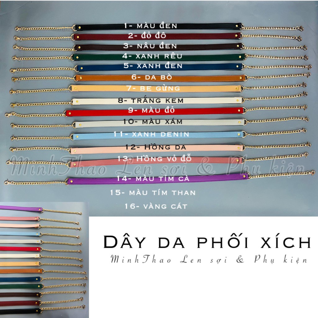 Dây đeo da phối xích