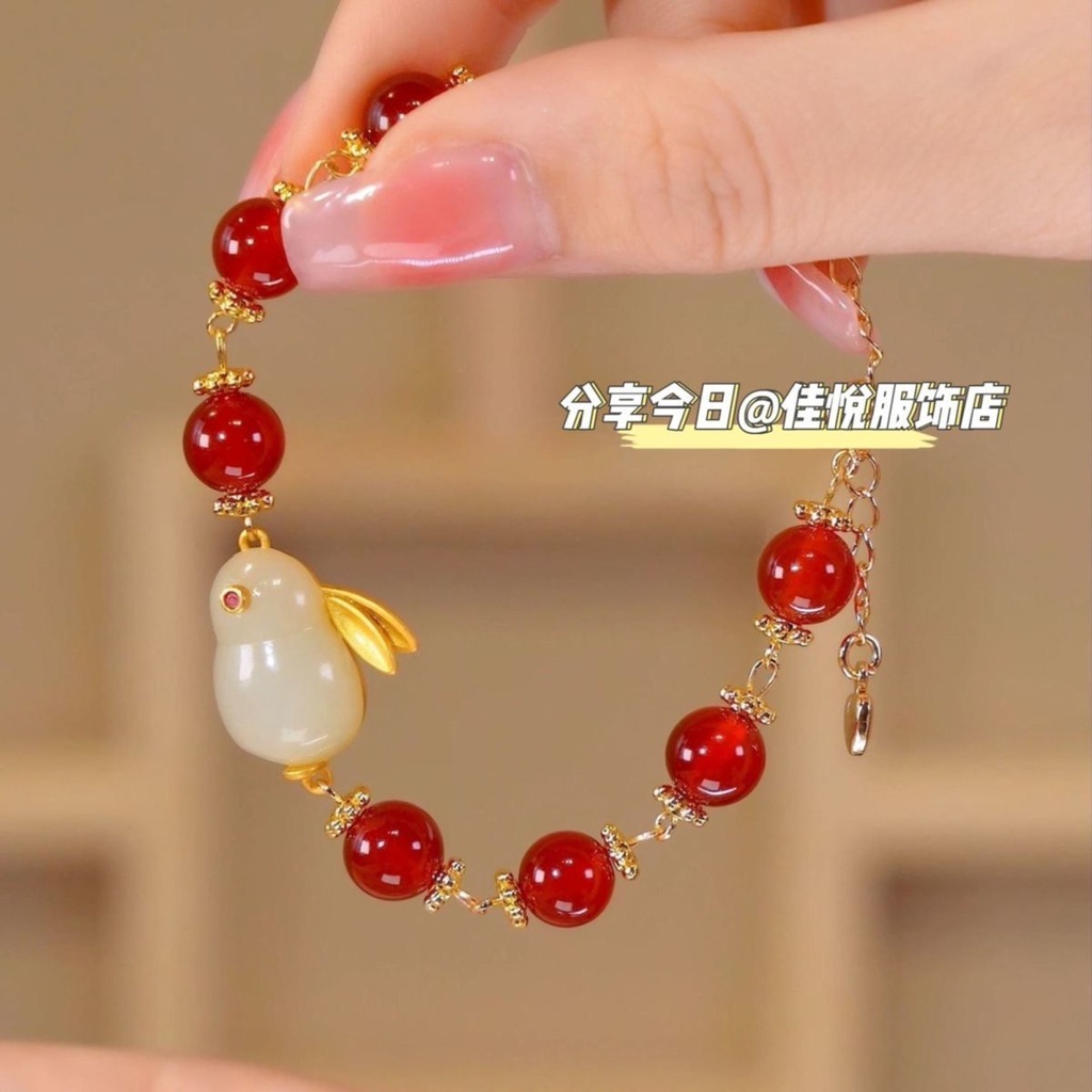 Vòng Tay Ngọc Bích Đính Hình Thỏ Thời Trang Mùa Hè 2022 [8 / 17]