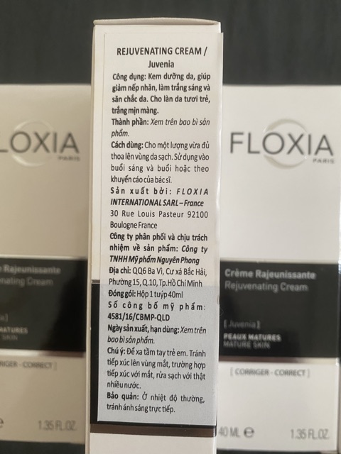 [Date 11/2021] - Kem dưỡng da Floxia Paris Rejuventing Cream - giúp giảm nếp nhăn, ngăn ngừa lão hoá da