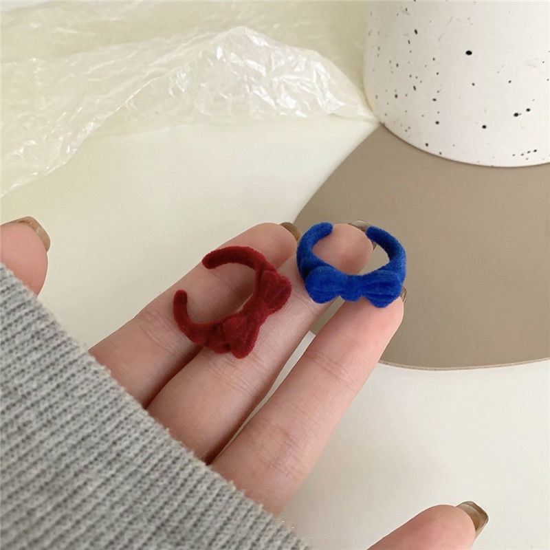 ✨✨Nhẫn đeo ngón tay dạng hở điều chỉnh được kích thước thiết kế nơ nhiều màu sắc tùy chọn thời trang dành cho nữ