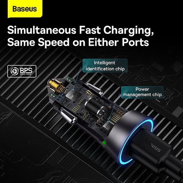 Baseus -BaseusMall VN Tẩu sạc đa năng dùng cho xe ô tô Baseus Golden Contactor Pro Dual Fast Charger Car Charger 40W