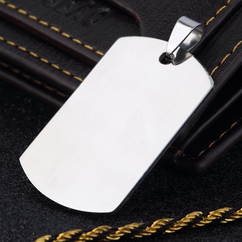 ♥FL*Military Men's Stainless Steel Silver Plain Dog Tag Pendant No Chain♬