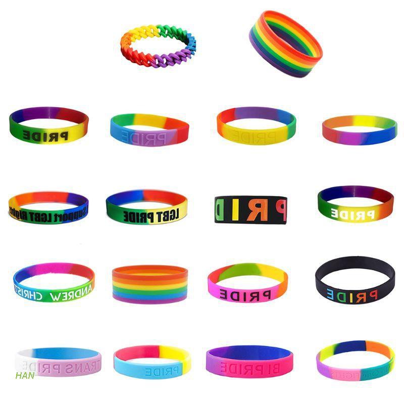 Vòng đeo tay silicone in chữ Lgbt có 18 kiểu tuỳ chọn