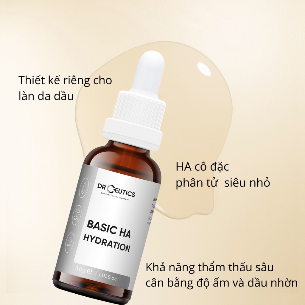 Serum HA Basic Hydration Drceutics - Tinh Chất Cho Da Dầu Mụn 30ml -100ml