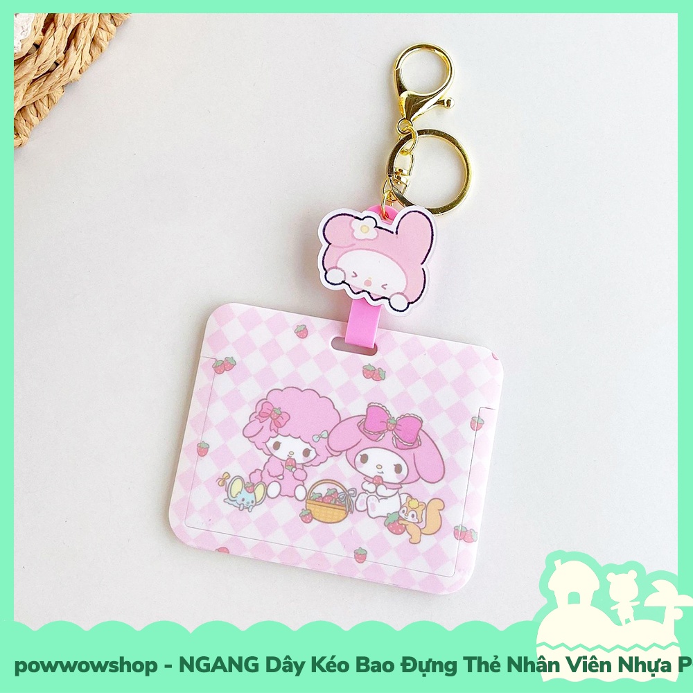 [Sẵn VN - Hỏa Tốc] Dây Kéo Bao Đựng Thẻ Nhân Viên NGANG Nhựa PC + Acrylic Phong Cách Hoạt Hình Sanrio Cute Days