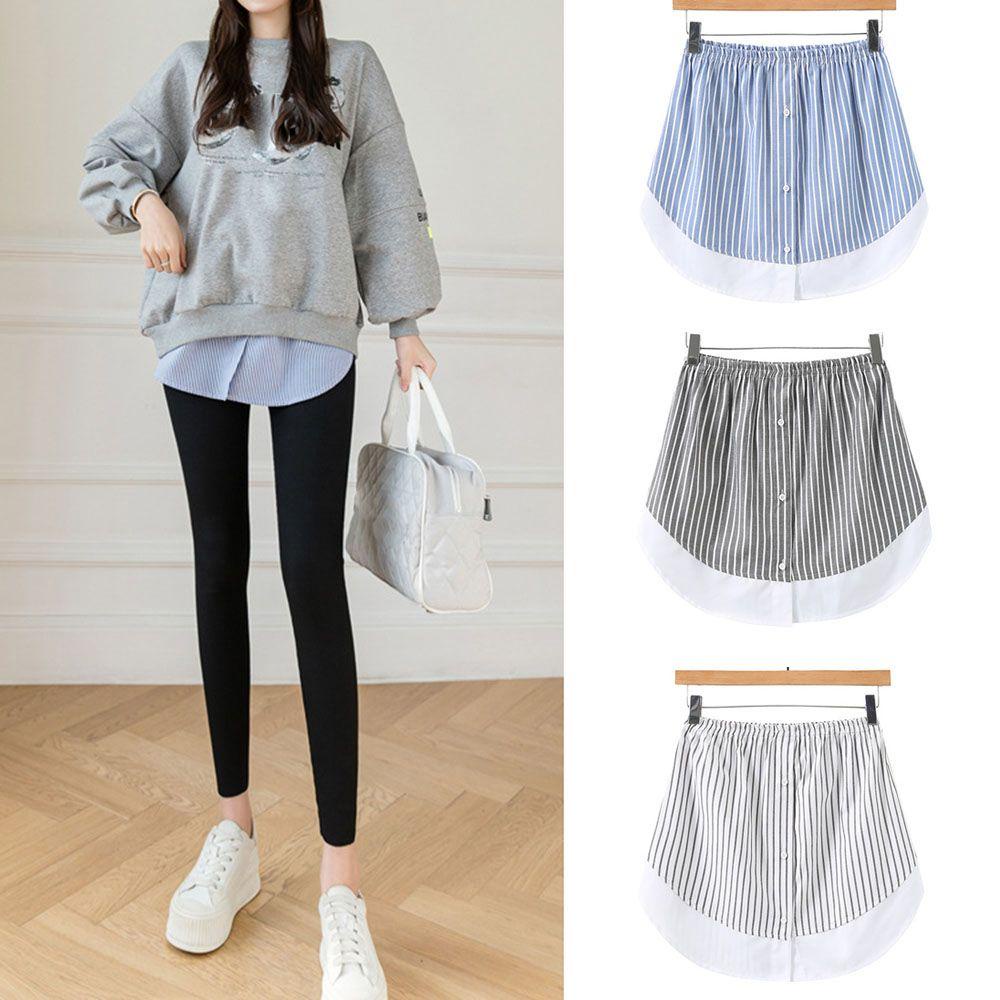 Rowans Chân Váy Mini Dáng Chữ A Lớp Áo Sơ Mi Giả Viền Mép Nối Dài
