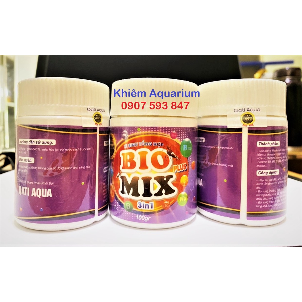 KHIÊM AQUARIUM_Vi sinh BIOMIX-PLUS (dành cho cá cảnh) cá cảnh, cá betta, hồ cá. Đại lý chính thức Cty AQUA