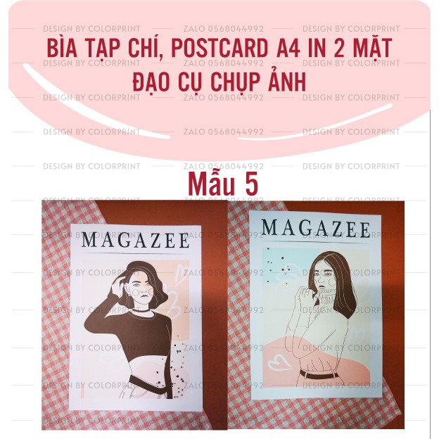 Bìa Tạp Chí - Postcard 2 Mặt Dùng Để Chụp Ảnh