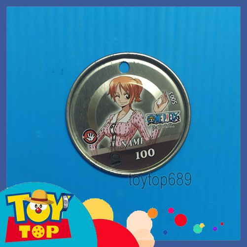 Thẻ Toonies One Piece đồng xu bí ẩn hải trình màu bạc tròn lỗ bản cũ 2nd có xước trầy Mũ rơm Luffy phân loại 1