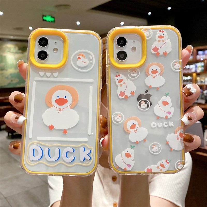Ốp điện thoại silicone họa tiết vịt thích hợp cho IPHONE 12 12PRO 12PROMAX 11PRO 11PROMAX 7 8 7PLUS 8PLUS X XS XR XSMAX