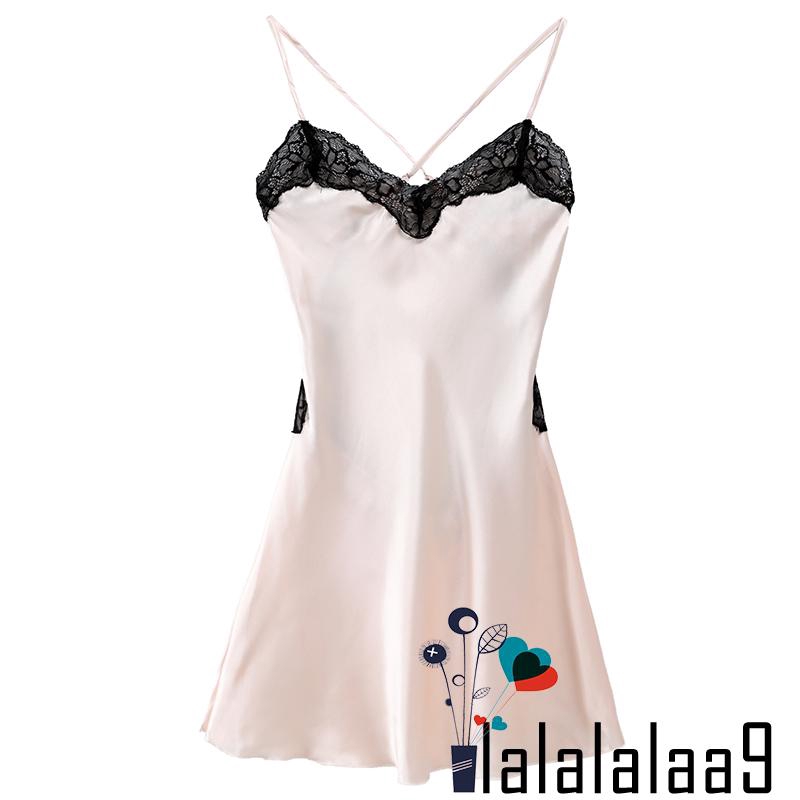 ❀Yaho❀Women´s Sexy Pajamas Silk Two Piece Set Sling Long Sleeve Pajamas + Nightdress Set | BigBuy360 - bigbuy360.vn