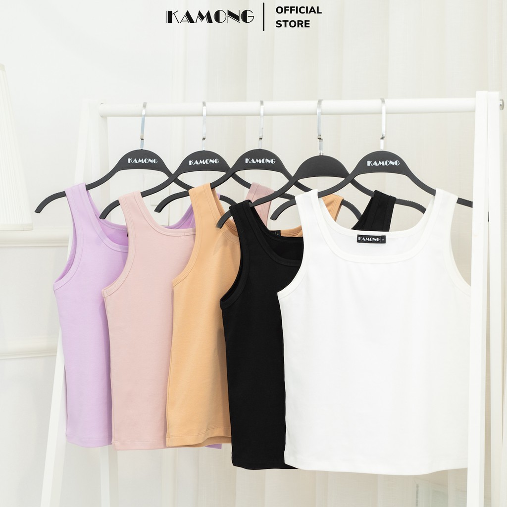 Áo ba lỗ nữ sát nách KAMONG thun cotton 100% A134