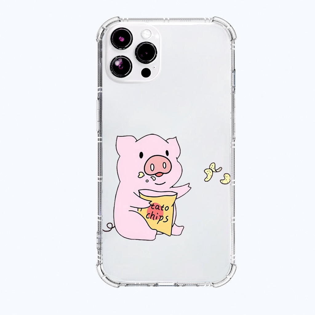 Ốp lưng iphone heo cute trong suốt chống sốc ốp đôi cho iphone 11 13 pro max 12 14 pro max plus mini x r s max 6 s 7 8 p