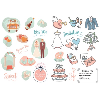 Sticker trang trí khung ảnh. album ảnh sinh nhât cho bé, album cưới
