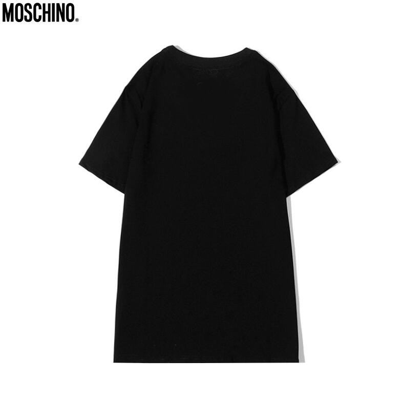 Áo thun chất liệu vải cotton tay ngắn có thêu hoạ tiết moschino thời trang