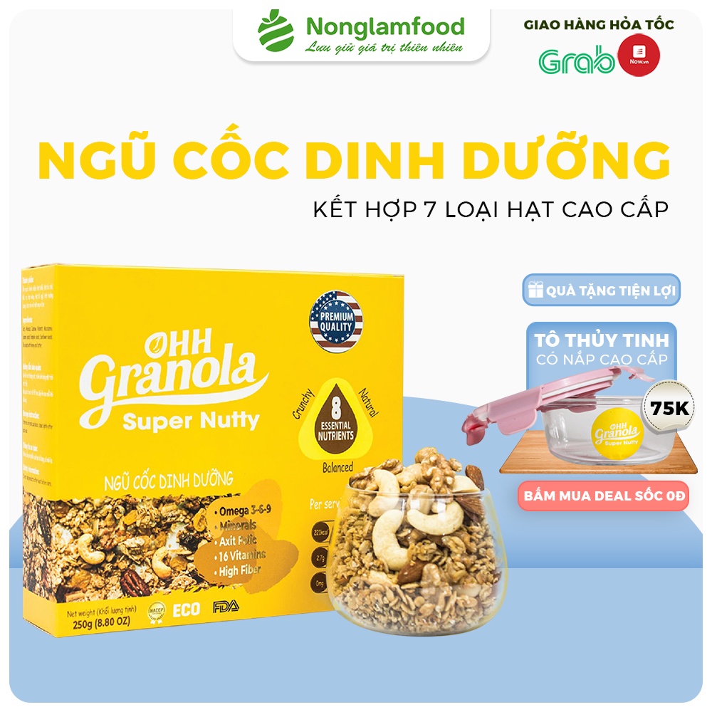 Ngũ Cốc Dinh Dưỡng Từ Các Loại Hạt Trái Cây Granola Super Nutty Nguyên Chất Giàu Omega Năng Lượng