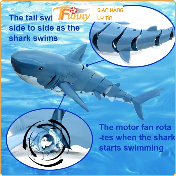 Đồ Chơi Cá Mập Baby Shark Điều Khiển Từ Xa Cho Bé, Pin Sạc, Cỡ To 36cm