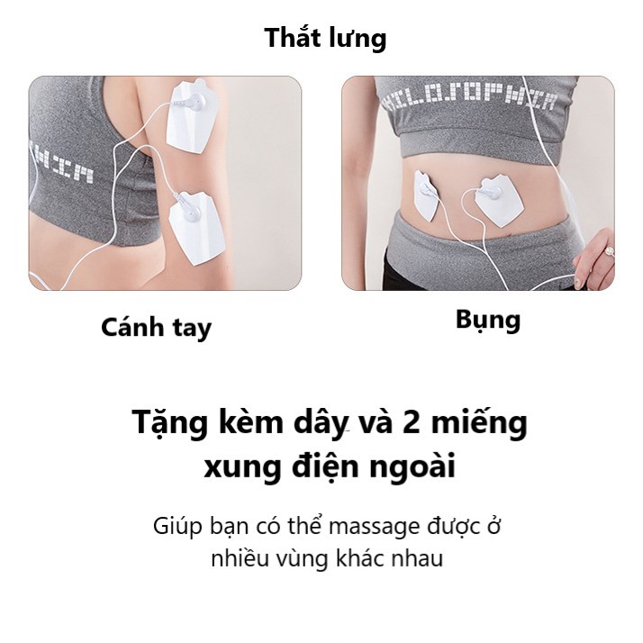 Máy Massage Cổ Thế Hệ Mới Có Chườm Nóng, 4 Đầu Tiếp Xúc, 6 Chế Độ Mat Xa , 9 Cường Độ - Tặng Kèm Tấm Xung Điện Ngoài