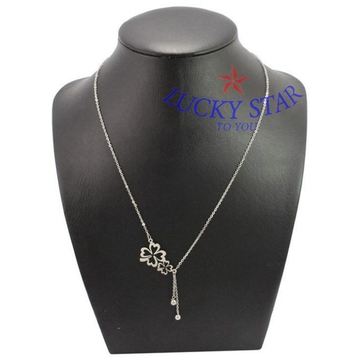 Dây chuyền cỏ bốn lá – 2 bi cách điệu không đen
