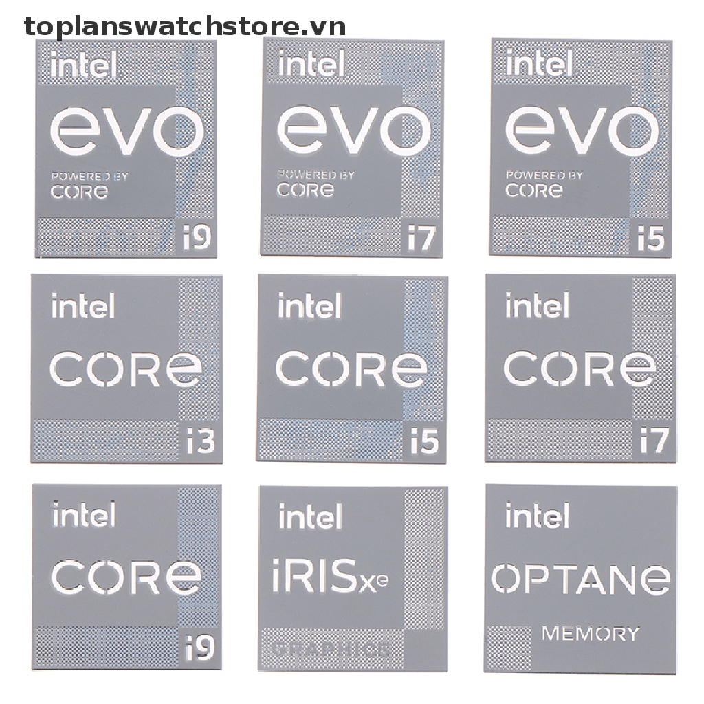 Nhãn Dán Kim Loại Trang Trí Máy Tính Intel EVO CORE i9 i7 i5 i3 Thế Hệ Thứ 11