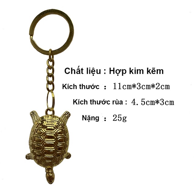 Móc khóa dễ thương - Sang xịn mịn - Rùa mạ vàng