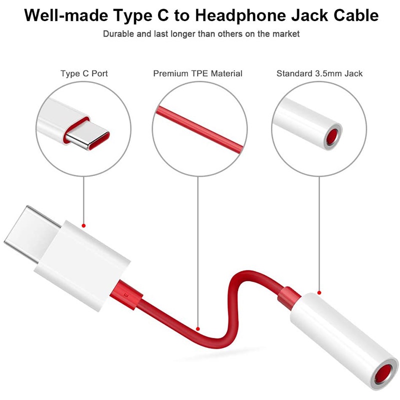 Cáp chuyển đổi âm thanh USB-C sang 3.5mm cho Huawei mate Xiaomi