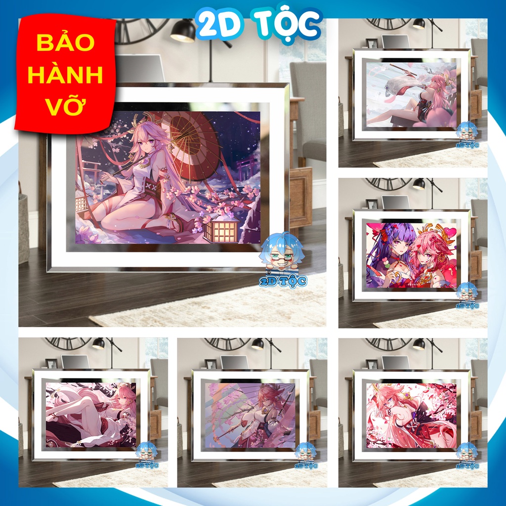 Khung kính Yae Miko (9) game Genshin Impact - để bàn by 2D Tộc Shop