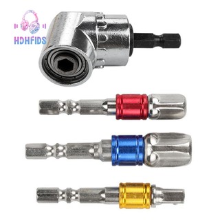 Bộ gồm khớp xoay góc 90 độ dùng để mở ốc và 3 đầu nối đổi từ đầu 6 cạnh sang đầu vuông