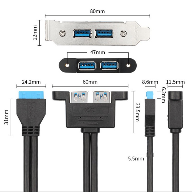 Bảng Mạch Mở Rộng Usb 3.0 20p Bezel Cho Máy Tính | BigBuy360 - bigbuy360.vn