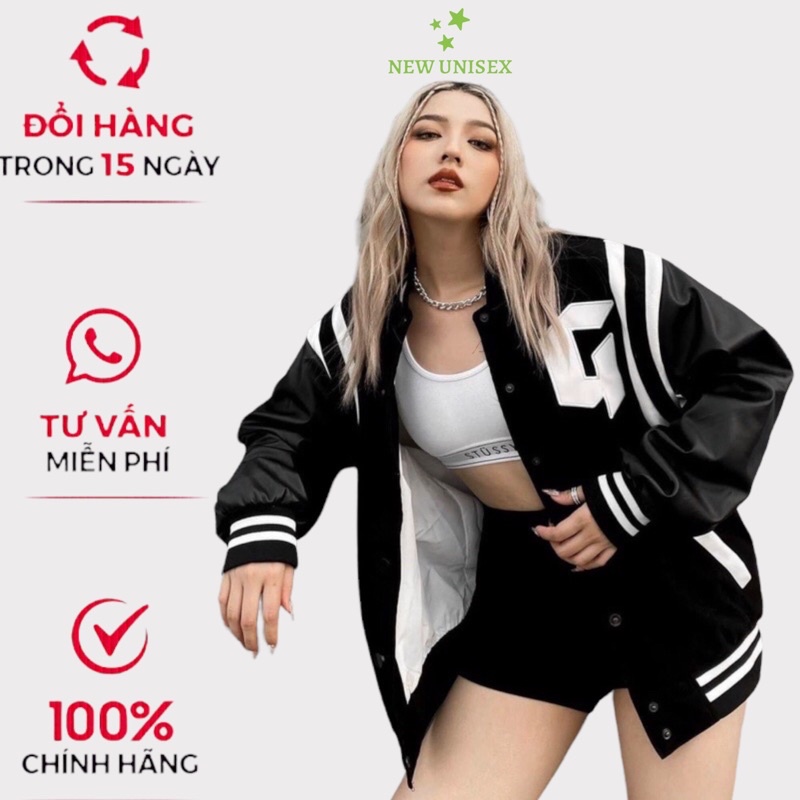 Áo Khoác Bomber Nam Chất Liệu Nhung Tăm Thêu Chữ G Phối Viền Tay Form Rộng Mặc Thoáng Mát [NEW UNISEX]