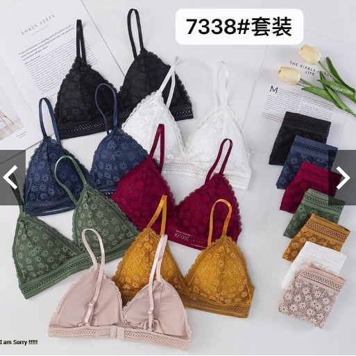 Áo lót bra hoa nhí mút mỏng cài sau 7338