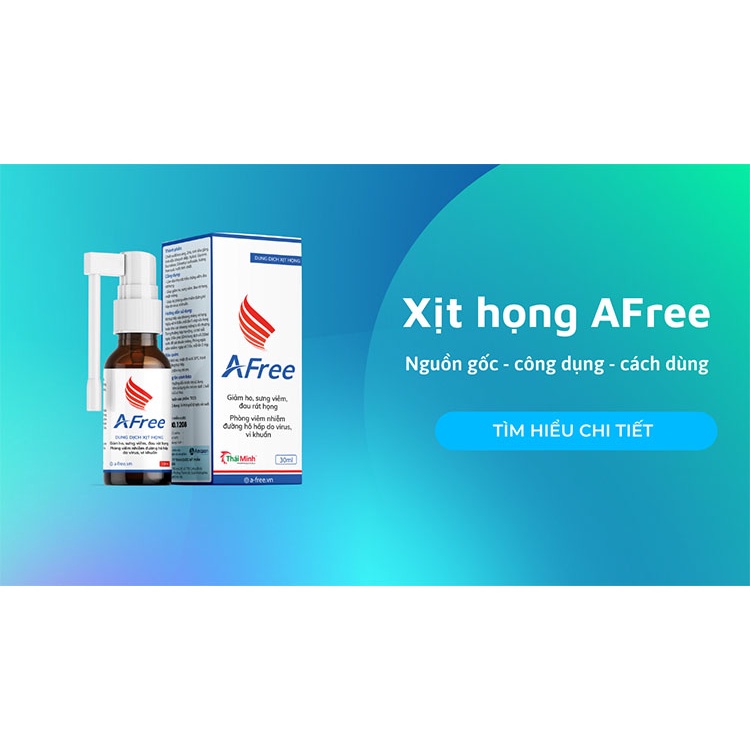 Xịt họng keo ong AFREE, giúp giảm ho, sưng v.iêm, đau rát họng, nhiệt miệng; giảm v.iêm đường hô hấp