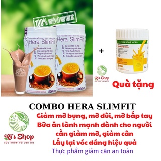 Combo 2 hộp Sữa giảm cân HERA SLIMFIT 500gr- TẶNG HỘP Sữa Nghệ 100G-EO ĐẸP - DÁNG THON-Thay thế hoàn toàn bữa ăn