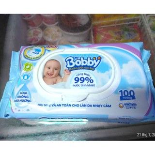 Khăn ướt Bobby 100 tờ không mùi