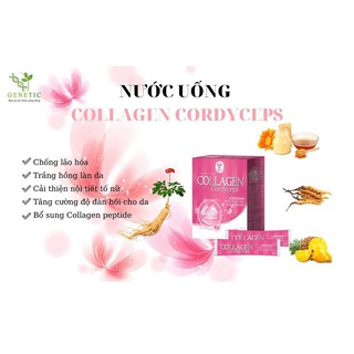 Combo 3 hộp nước uống Collagen Cordyceps viện Hàn Lâm KHCNVN- Trắng da- mờ nám- hấp thụ nhanh