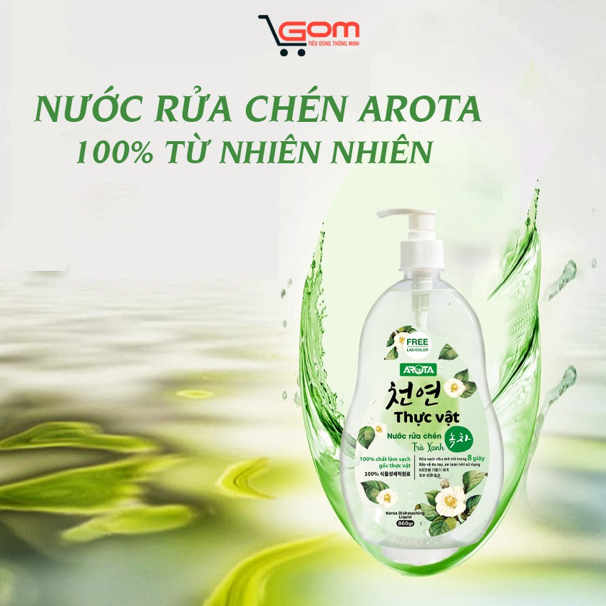 [CHÍNH HÃNG] Nước Rửa Chén Thực Vật Hương Táo Xanh 2021 GOM - Khử Mùi, Sạch Dầu Mỡ Chỉ Sau 8 Giây CI4